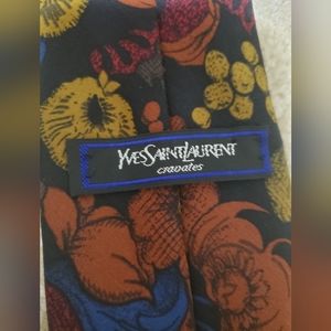 Ysl tie floral print 100% silk